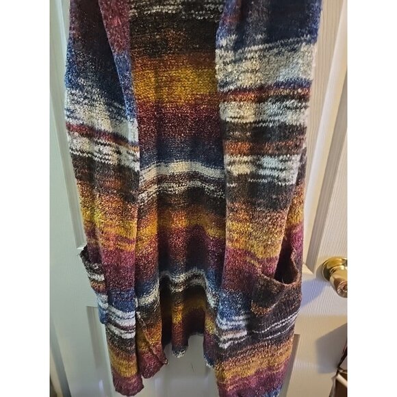 Rain + Rose Sleeveless Hooded Long Boho Cardigan Sweater. Wool Blend. Size Small - Picture 3 of 12